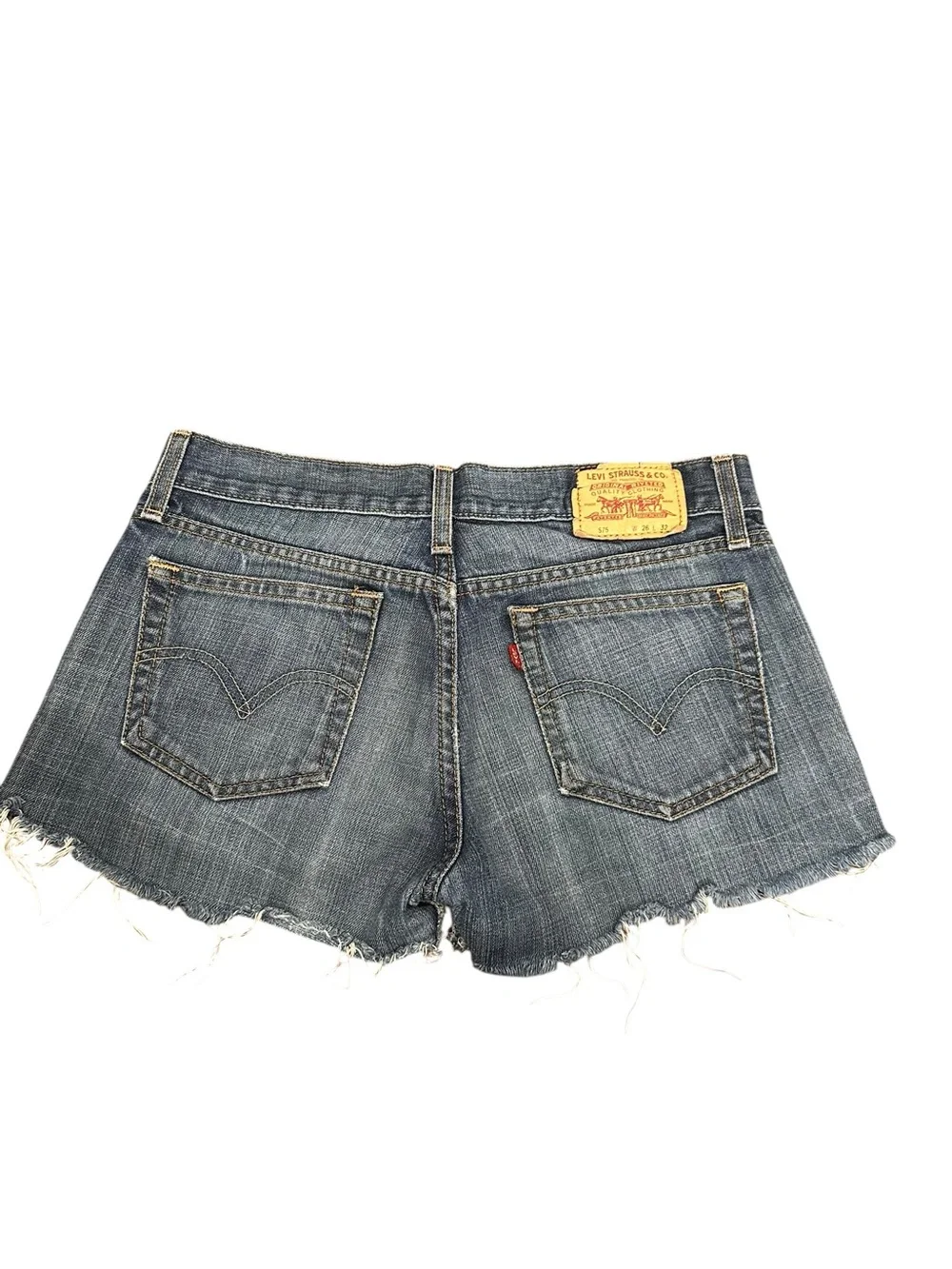 Vintage Y2K Levi’s low-rise cut-off denim shorts. Customized.